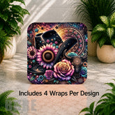 Floral Clock Digital Clock Transfer