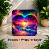 Dolphin Sunset Digital Clock Transfer