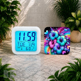 Floral Burst 2 Digital Clock Transfer