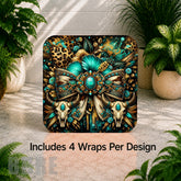 Floral Skull Digital Clock Transfer