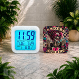 Colorful Skull Digital Clock Transfer