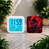 Gothic Motorcycle Digital Clock Transfer