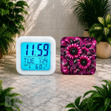 Floral Burst 3 Digital Clock Transfer