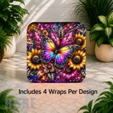 Butterfly Bloom Digital Clock Transfer