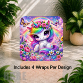 Colorful Unicorn Digital Clock Transfer