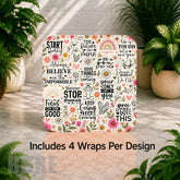 Floral Motivational Digital Clock Transfer