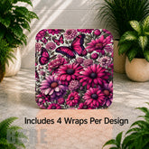 Floral Butterfly 3 Digital Clock Transfer