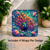 Peacock Design 2 Digital Clock Transfer
