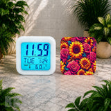 Floral Burst 4 Digital Clock Transfer