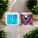 Butterfly Blossom Digital Clock Transfer