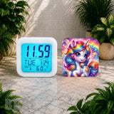 Rainbow Unicorn Digital Clock Transfer