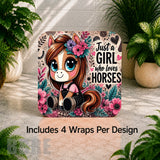 Horse Girl Digital Clock Transfer