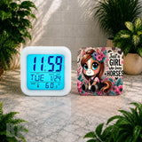 Horse Girl Digital Clock Transfer