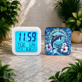 Dolphin Mandala Digital Clock Transfer