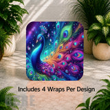 Peacock Design 3 Digital Clock Transfer