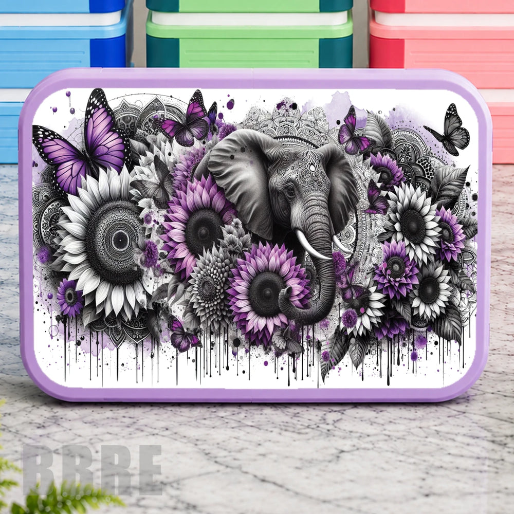 Elephant Floral Lunch Box Transfer