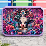 Floral Cow Lunch Box Transfer
