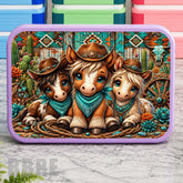 Cowboy Ponies Lunch Box Transfer