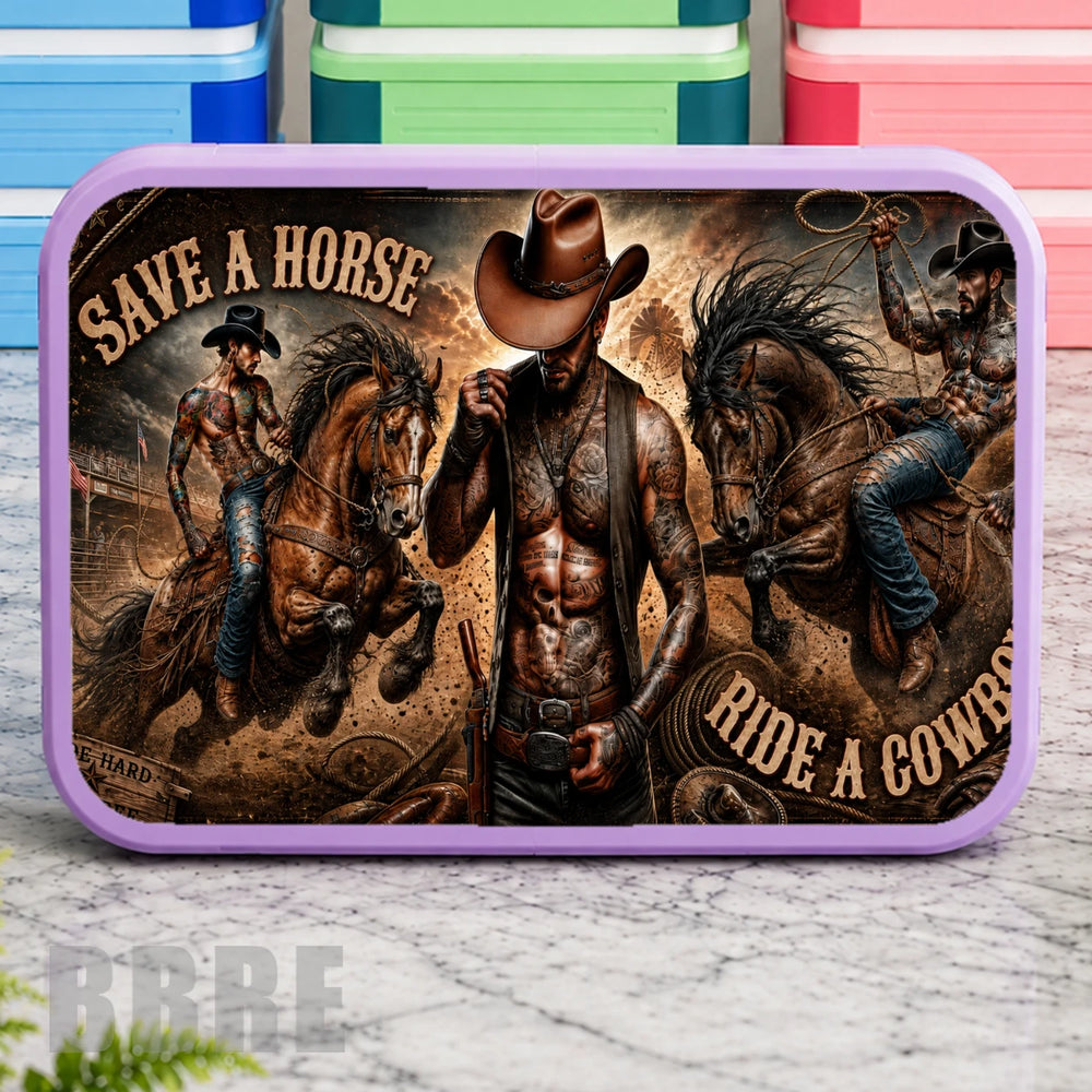 Cowboy Artwork Lunch Box Transfer