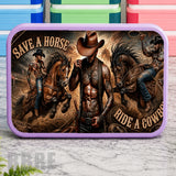 Cowboy Artwork Lunch Box Transfer