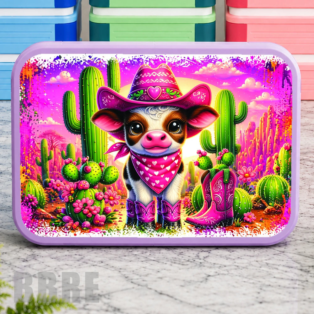 Cowgirl Calf Lunch Box Transfer