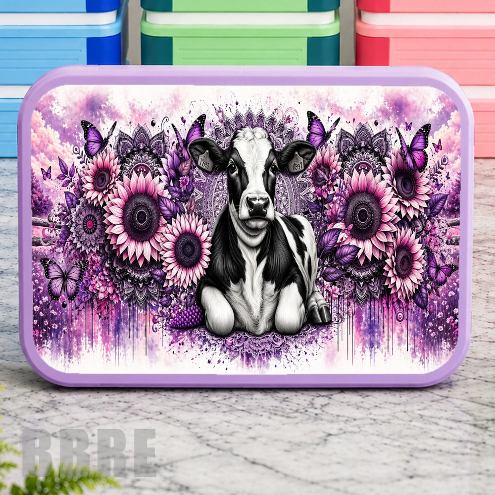 Cow Floral Lunch Box Transfer