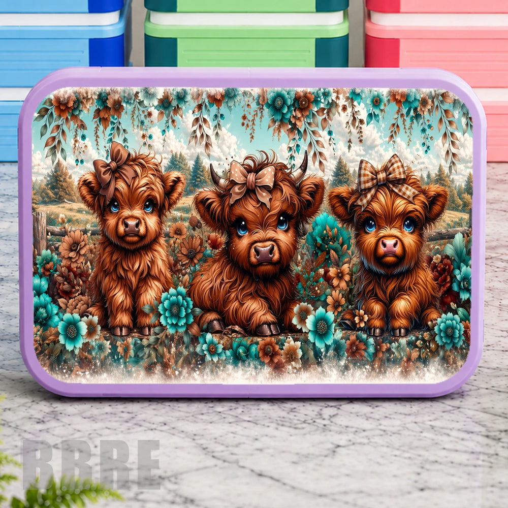Cute Calf Trio Lunch Box Transfer