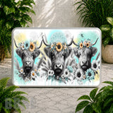 Floral Highland Cattle Coaster Sublimation Wrap