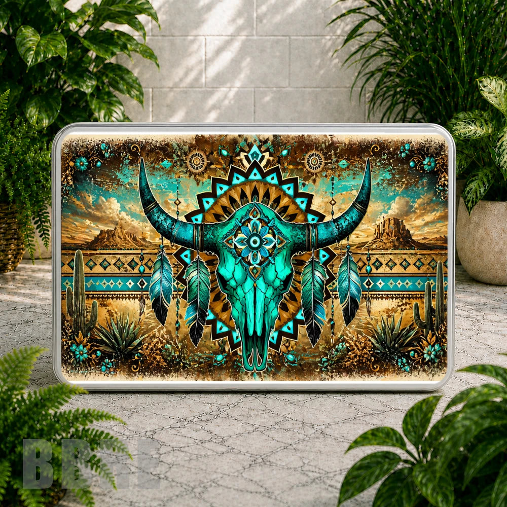 Turquoise Skull Coaster Sublimation Wrap
