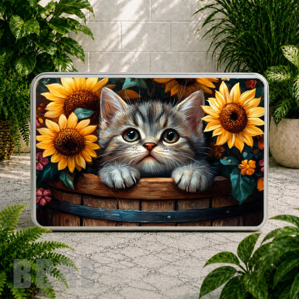 Kitten Sunflowers Coaster Sublimation Wrap