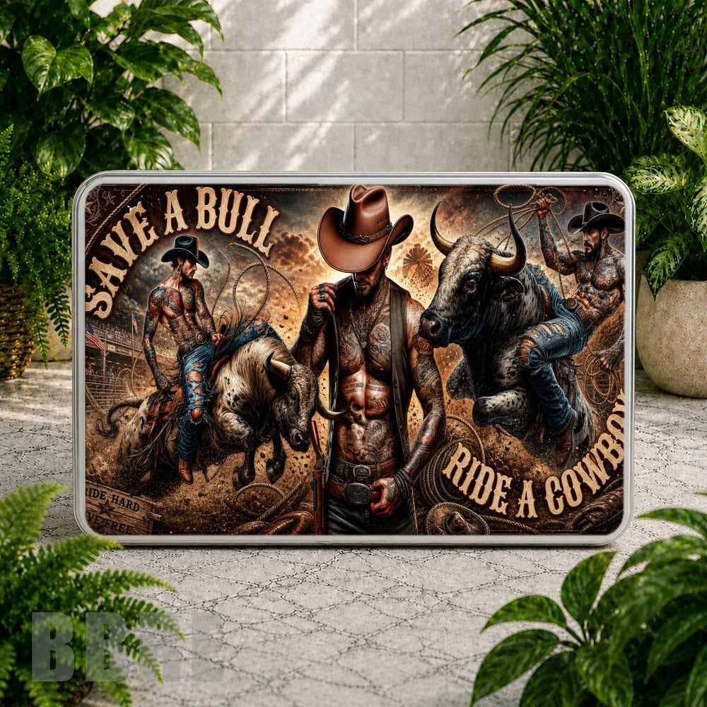 Cowboy Bull Riders Coaster Sublimation Wrap