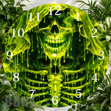 Neon Skull Clock Sublimation Wrap,