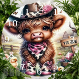 Cowgirl Calf Clock Sublimation Wrap,