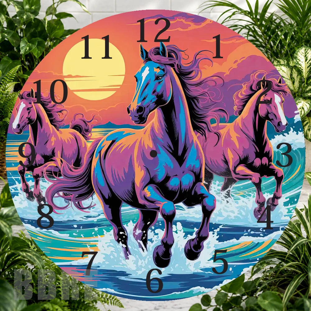 Majestic Horses 2 Clock Sublimation Wrap,