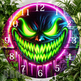 Neon Grin Clock Sublimation Wrap,