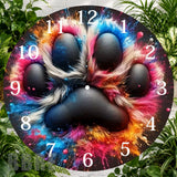 Colorful Paw Clock Sublimation Wrap,