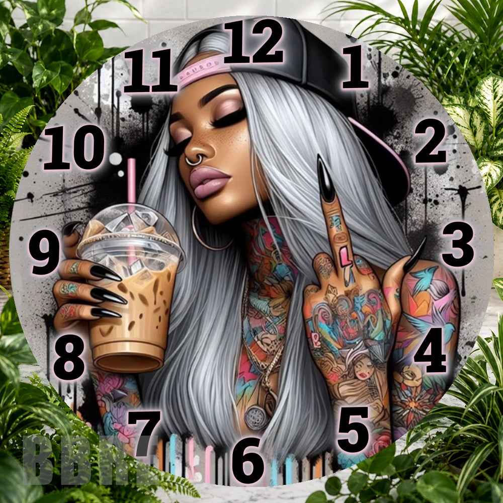 Urban Goddess Clock Sublimation Wrap,