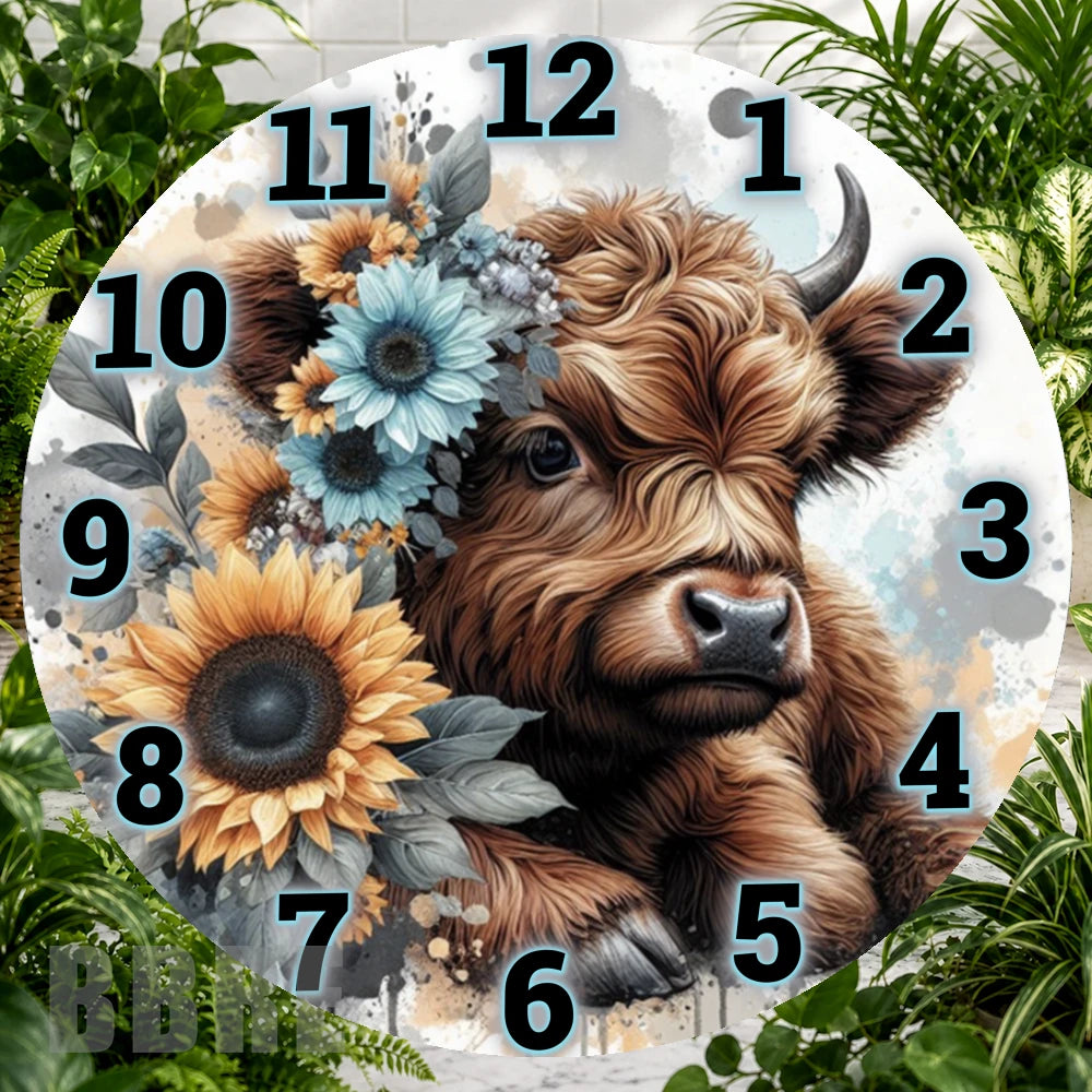 Floral Calf Clock Sublimation Wrap,