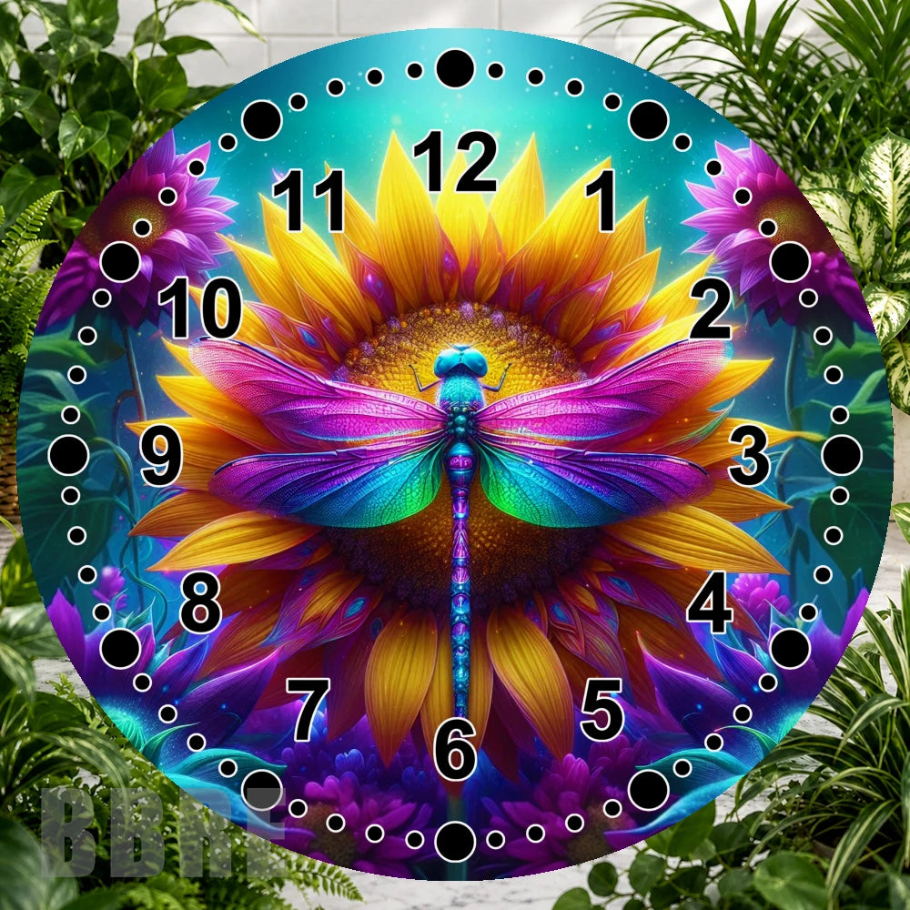 Dragonfly Sunflower Clock Sublimation Wrap,