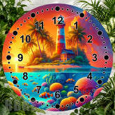 Lighthouse Paradise Clock Sublimation Wrap,