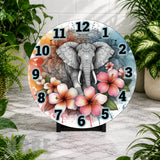Elephant Floral Clock Mockup,