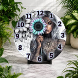 Sunflower Goddess Clock Mockup,