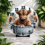 Highland Cow Clock Mockup,