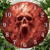 Flaming Skull Clock Sublimation Wrap,