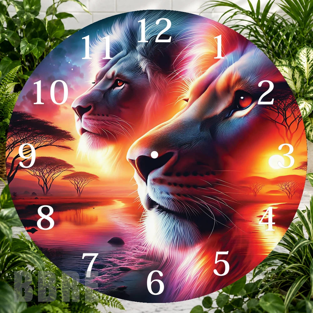 Majestic Lions Clock Sublimation Wrap,