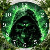 Green Skull 2 Clock Sublimation Wrap,