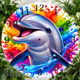 Dolphin Splash Clock Sublimation Wrap,