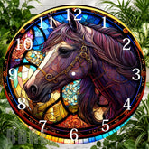 Stained Glass Horse Clock Sublimation Wrap,