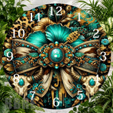 Turquoise Floral Clock Sublimation Wrap,
