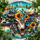 Floral Skull Clock Sublimation Wrap,